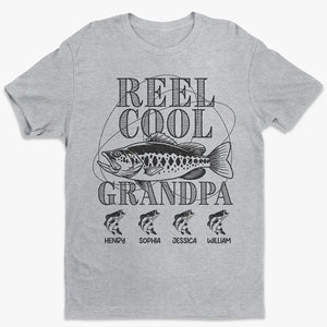 Reel Cool Grandpa Fishing - T-shirt unisexe personnalisé pour la famille, sweat à capuche, sweat-shirt - Fête des pères, cadeau pour papa, grand-père