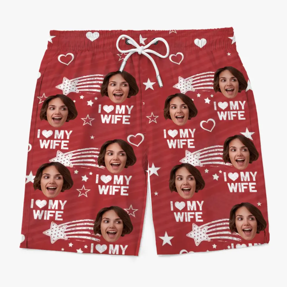 Photo personnalisée Tout le monde sait que tu es à moi - Short de plage hawaïen personnalisé amusant pour homme - Cadeau de vacances d'été, cadeau de fête d'anniversaire pour mari