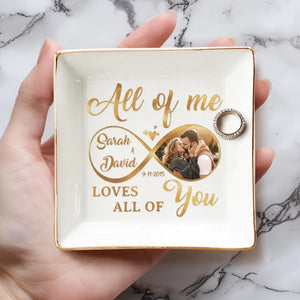 Photo personnalisée « Tout de moi, tout de toi » - Plat à bijoux personnalisé pour couple - Cadeau pour mari et femme, anniversaire