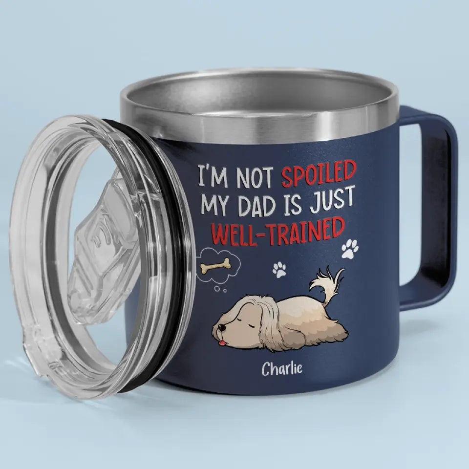 Les chiens sont des paquets d'amour enveloppés de fourrure - Gobelet personnalisé en acier inoxydable de 14 oz avec poignée - Cadeau pour propriétaires et amoureux des animaux