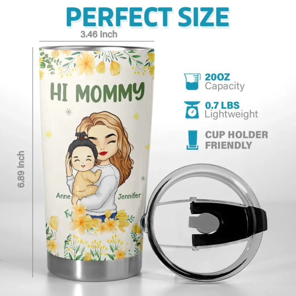 La meilleure maman du monde m'appartient - Gobelet personnalisé pour la famille - Cadeau pour la fête des mères, la baby shower, la première maman