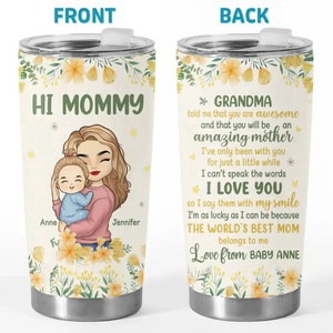 La meilleure maman du monde m'appartient - Gobelet personnalisé pour la famille - Cadeau pour la fête des mères, la baby shower, la première maman