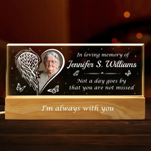 Photo personnalisée : la perte est incommensurable, mais l’amour qui reste l’est tout autant - Lettres acryliques personnalisées commémoratives, veilleuse LED 3D - Cadeau de condoléances pour les membres de la famille