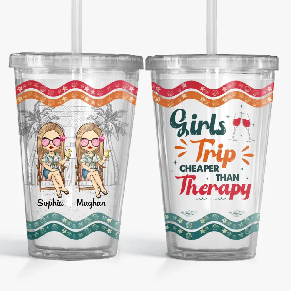 Les bons moments et les amis fous créent les meilleurs souvenirs - Gobelet en acrylique transparent personnalisé Bestie - Cadeau de vacances d'été pour les meilleures amies, BFF, sœurs