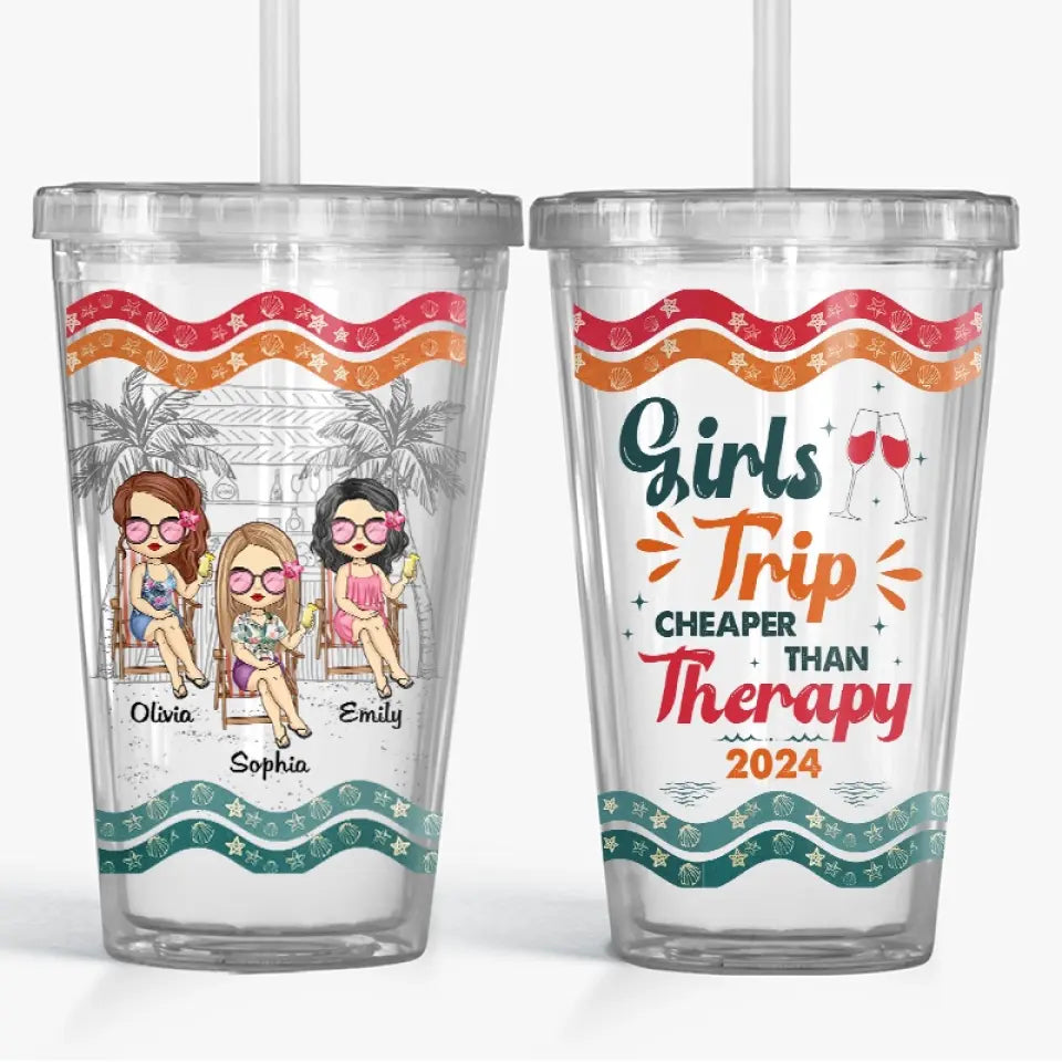 Les bons moments et les amis fous créent les meilleurs souvenirs - Gobelet en acrylique transparent personnalisé Bestie - Cadeau de vacances d'été pour les meilleures amies, BFF, sœurs