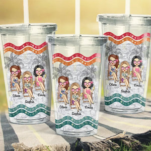 Les bons moments et les amis fous créent les meilleurs souvenirs - Gobelet en acrylique transparent personnalisé Bestie - Cadeau de vacances d'été pour les meilleures amies, BFF, sœurs