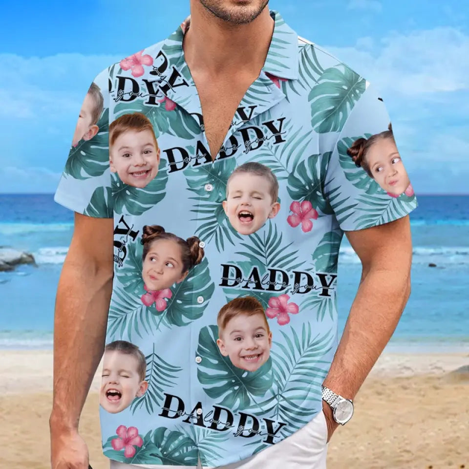 Custom Photo Just A Dad And His Girl - Family Personalized Custom Unisex Tropical Hawaiian Aloha Shirt - Summer Vacation Gift, Gift For Dad, Grandpa