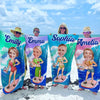 Serviette de plage personnalisée avec photo « Moi et l'océan » - Cadeau pour les vacances d'été, un anniversaire, une fête à la piscine, pour mari, femme et famille