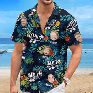 Photo personnalisée : l'été est le summum de la vie - T-shirt hawaïen tropical unisexe personnalisé pour la famille - Cadeau de vacances d'été, cadeau pour les membres de la famille