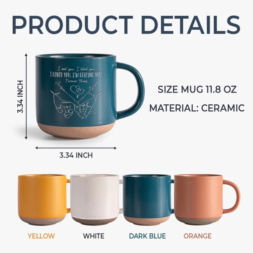 Tiens-moi la main - Tasse personnalisée en céramique pour couple - Cadeau pour mari et femme, anniversaire