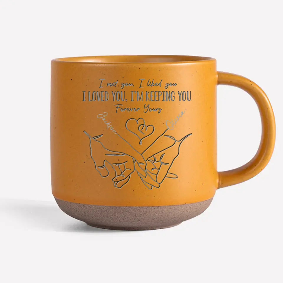 Tiens-moi la main - Tasse personnalisée en céramique pour couple - Cadeau pour mari et femme, anniversaire