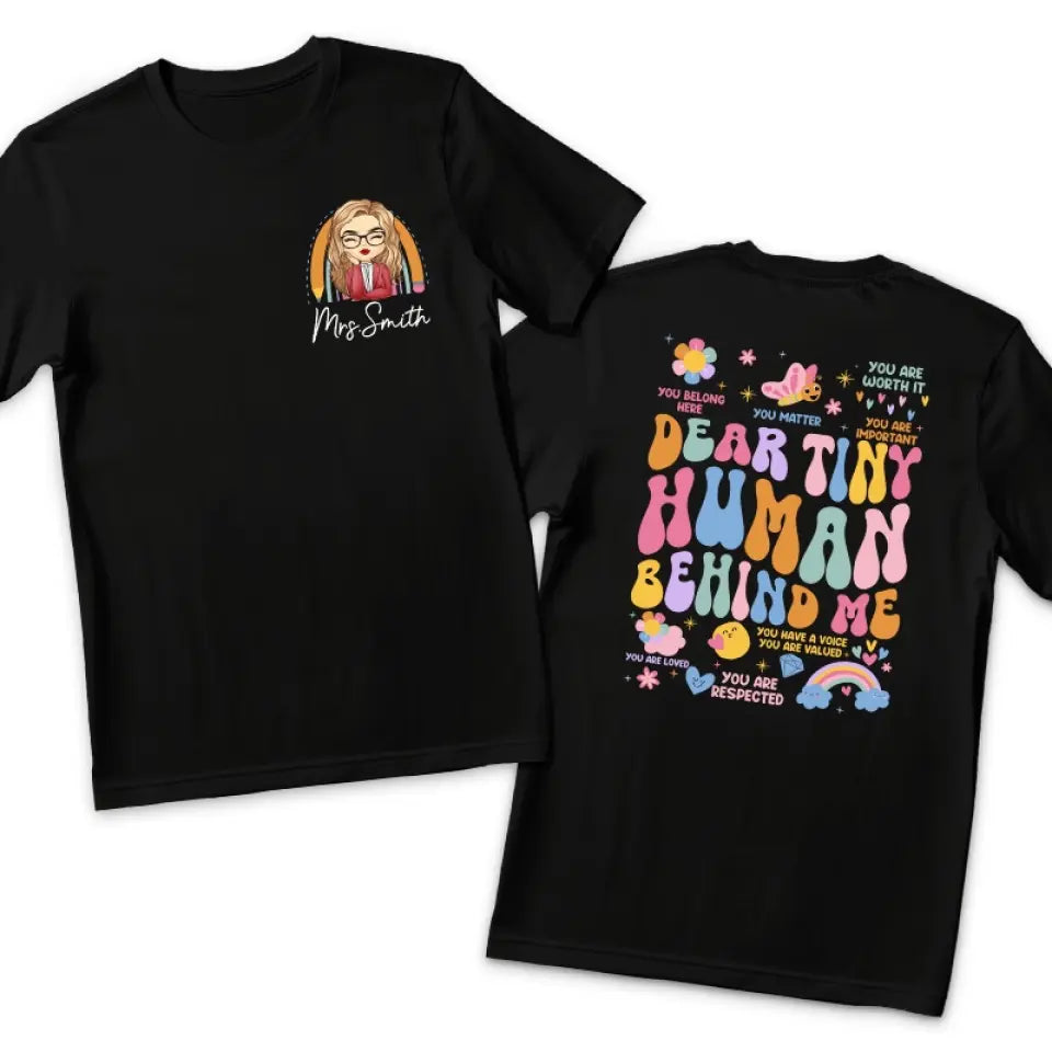 Vous êtes respecté - T-shirt unisexe personnalisé imprimé recto verso - Cadeau pour enseignant