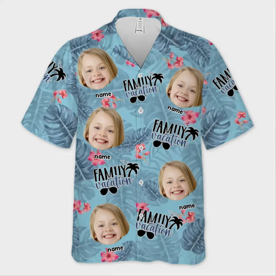 Photo personnalisée L'été a été notre meilleure saison - Chemise hawaïenne tropicale unisexe personnalisée pour la famille - Cadeau de vacances d'été, cadeau pour les membres de la famille