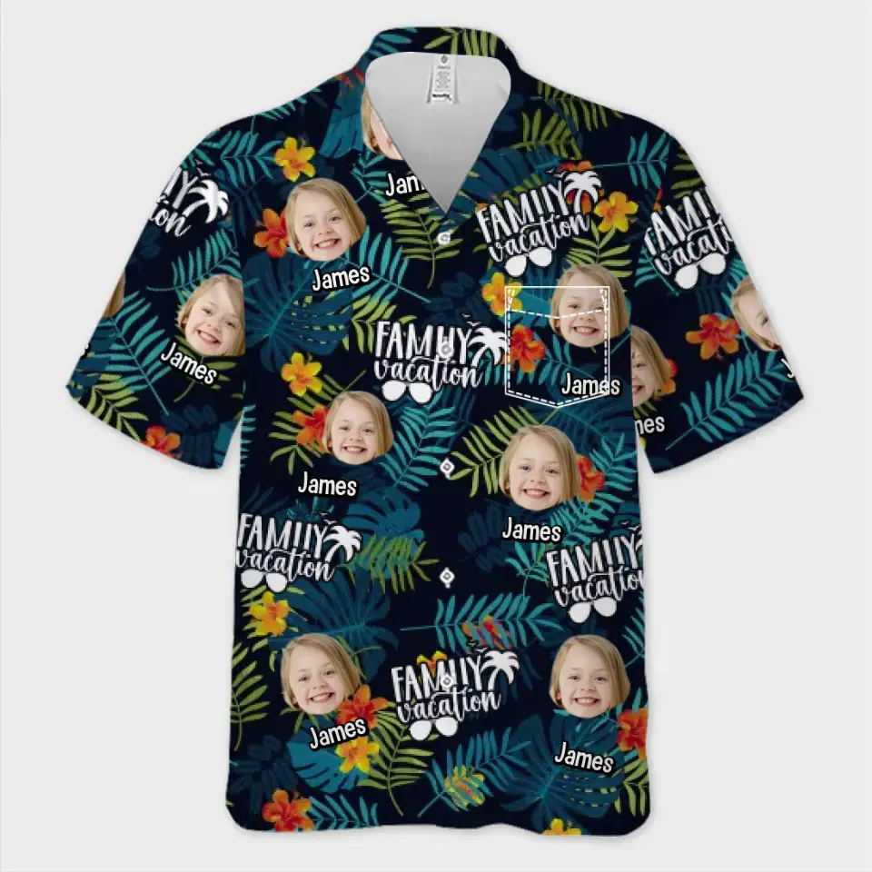 Photo personnalisée : l'été est le summum de la vie - T-shirt hawaïen tropical unisexe personnalisé pour la famille - Cadeau de vacances d'été, cadeau pour les membres de la famille