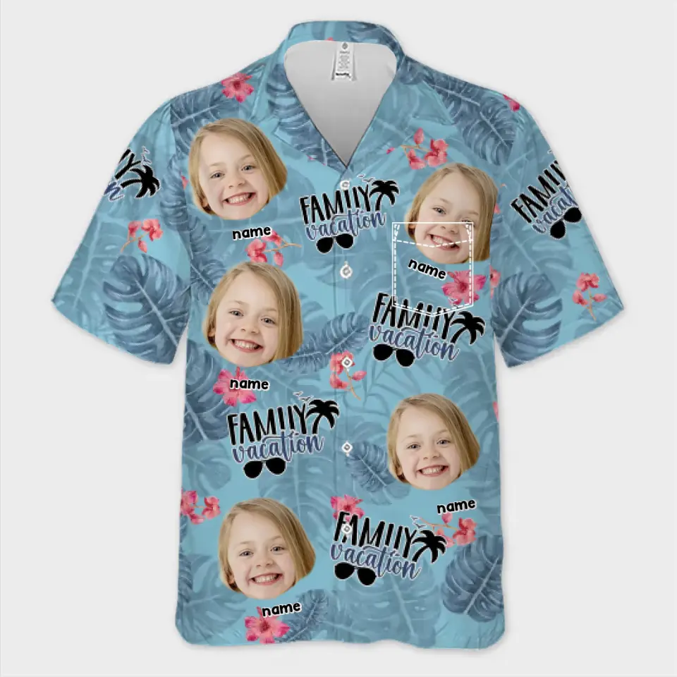 Photo personnalisée L'été a été notre meilleure saison - Chemise hawaïenne tropicale unisexe personnalisée pour la famille - Cadeau de vacances d'été, cadeau pour les membres de la famille