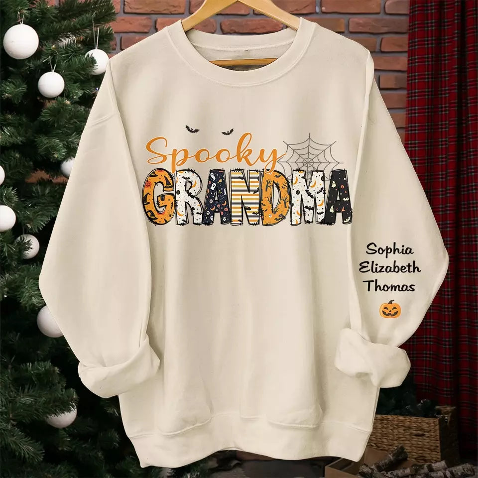 Maman, tu es ma sorcière préférée d'Halloween - Sweat-shirt unisexe personnalisé avec motif sur la manche - Cadeau d'Halloween pour maman, grand-mère
