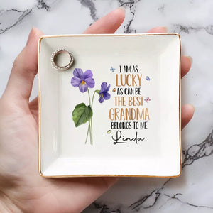 La meilleure grand-mère m'appartient - Plat à bijoux personnalisé pour la famille - Cadeau pour grand-mère