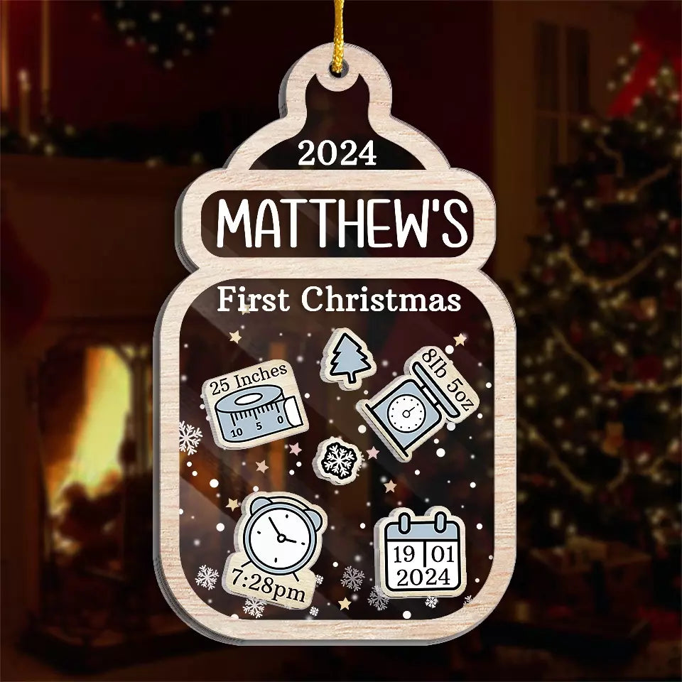 Les enfants vous donnent envie de recommencer votre vie - Décoration de shaker personnalisée à 3 couches pour la famille - Cadeau de Noël pour bébé, enfant et nouveau-né