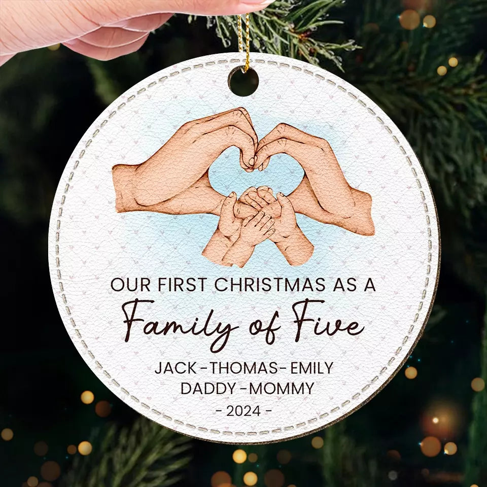 Noël est un rappel de la joie que la famille apporte - Décoration familiale personnalisée en cuir - Cadeau de Noël pour les membres de la famille, les bébés et les nouveau-nés