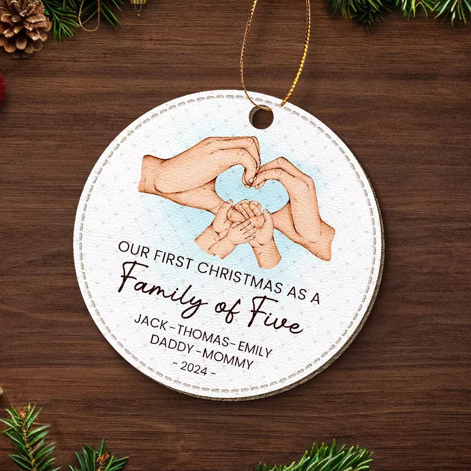 Noël est un rappel de la joie que la famille apporte - Décoration familiale personnalisée en cuir - Cadeau de Noël pour les membres de la famille, les bébés et les nouveau-nés