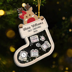 Un bébé est un puits à souhaits - Ornement personnalisé à 3 couches pour la famille - Cadeau de Noël pour bébé, enfant et nouveau-né