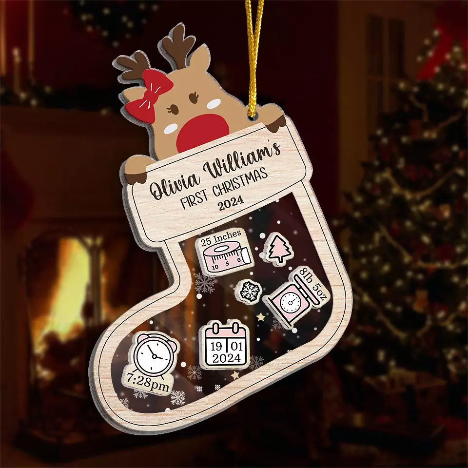Un bébé est un puits à souhaits - Ornement personnalisé à 3 couches pour la famille - Cadeau de Noël pour bébé, enfant et nouveau-né