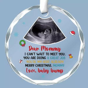 Photo personnalisée « Maman, tu es mon héroïne » – Ornement en verre rond personnalisé pour la famille – Cadeau de Noël pour bébé, enfant et nouveau-né