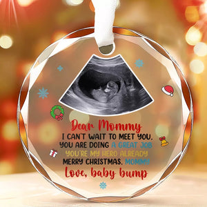 Photo personnalisée « Maman, tu es mon héroïne » – Ornement en verre rond personnalisé pour la famille – Cadeau de Noël pour bébé, enfant et nouveau-né