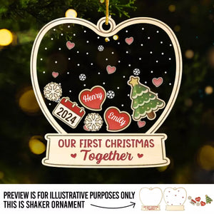 L'amour est le plus beau cadeau de tous - Ornement personnalisé à 3 étages pour couple - Cadeau de Noël pour mari et femme, anniversaire