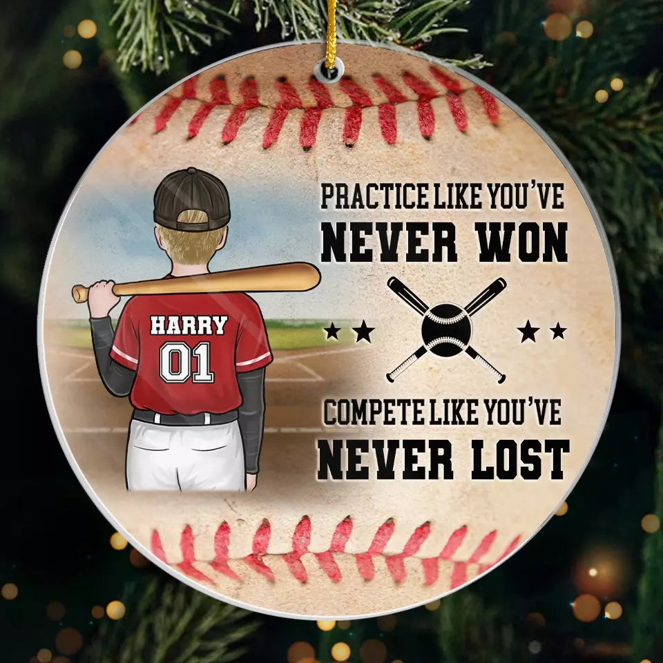 Le baseball est un jeu de pouces - Décoration familiale personnalisée - Forme personnalisée en acrylique - Cadeau de Noël pour les membres de la famille, les joueurs de baseball et les amateurs de baseball