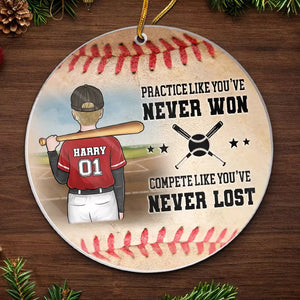 Le baseball est un jeu de pouces - Décoration familiale personnalisée - Forme personnalisée en acrylique - Cadeau de Noël pour les membres de la famille, les joueurs de baseball et les amateurs de baseball