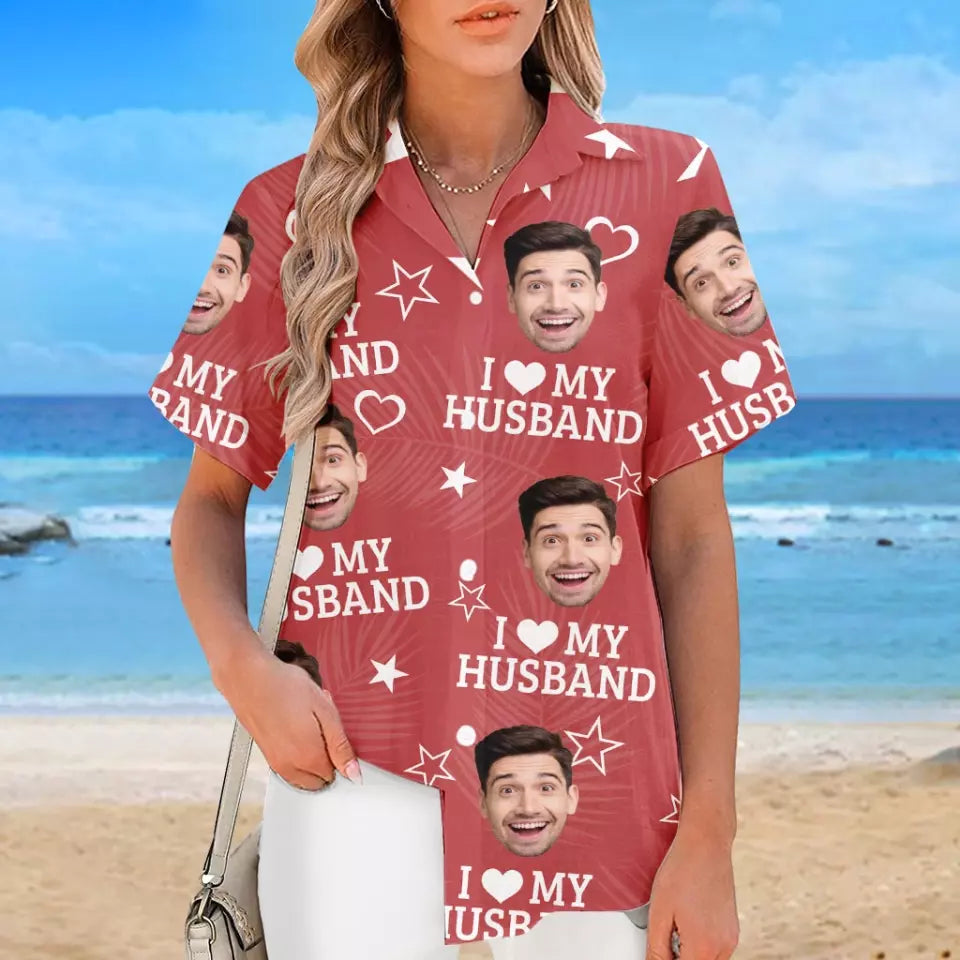 Photo personnalisée Un jour, nous y reviendrons et rirons - T-shirt hawaïen tropical unisexe personnalisé et amusant pour couple - Cadeau de vacances d'été, cadeau de fête d'anniversaire pour mari et femme, anniversaire