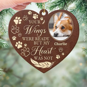 Photo personnalisée « Une empreinte de patte sur mon cœur » – Ornement commémoratif personnalisé en cuir – Cadeau de Noël, cadeau de condoléances pour les propriétaires d'animaux et les amoureux des animaux