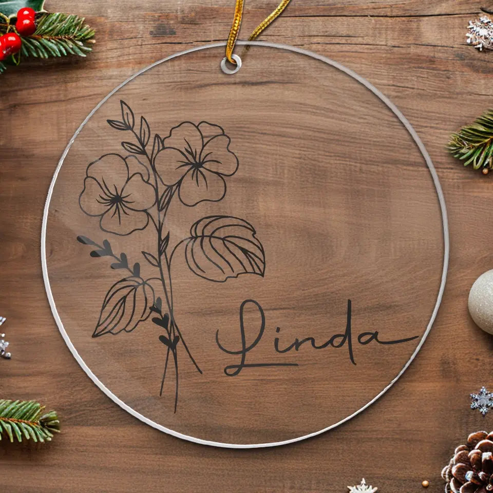 Un ami est comme une fleur, il apporte joie et bonheur à nos cœurs - Ornement personnalisé Bestie - Forme personnalisée en acrylique - Cadeau de Noël pour les meilleures amies, BFF, sœurs