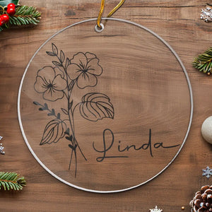 Un ami est comme une fleur, il apporte joie et bonheur à nos cœurs - Ornement personnalisé Bestie - Forme personnalisée en acrylique - Cadeau de Noël pour les meilleures amies, BFF, sœurs