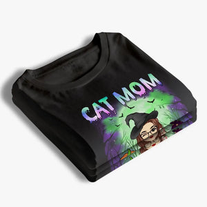T-shirt, sweat à capuche et sweat-shirt unisexe personnalisé « Chat effrayant » d'Halloween - Cadeau d'Halloween pour les propriétaires et les amoureux des animaux