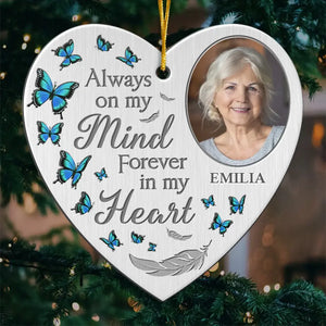 Photo personnalisée : maintenant au paradis, pour toujours en paix - Ornement commémoratif personnalisé - Forme personnalisée en métal - Cadeau de condoléances, cadeau de Noël pour les membres de la famille