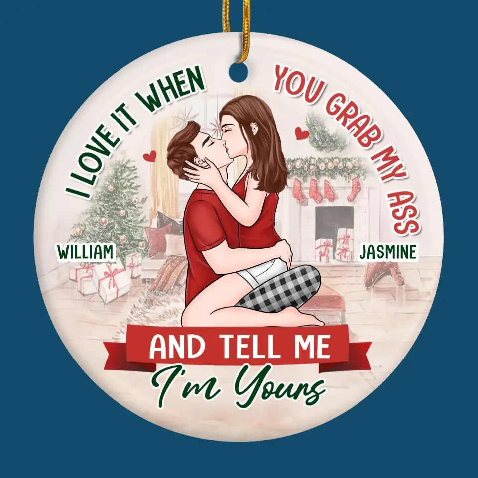 Chaque ornement contient un morceau de notre amour - Ornement personnalisé pour couple - Forme ronde en céramique - Cadeau de Noël pour mari et femme, anniversaire