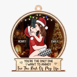 Tu es la seule personne que je veux trouver sous le gui - Ornement personnalisé pour couple - Forme personnalisée en bois - Cadeau de Noël pour mari et femme, anniversaire