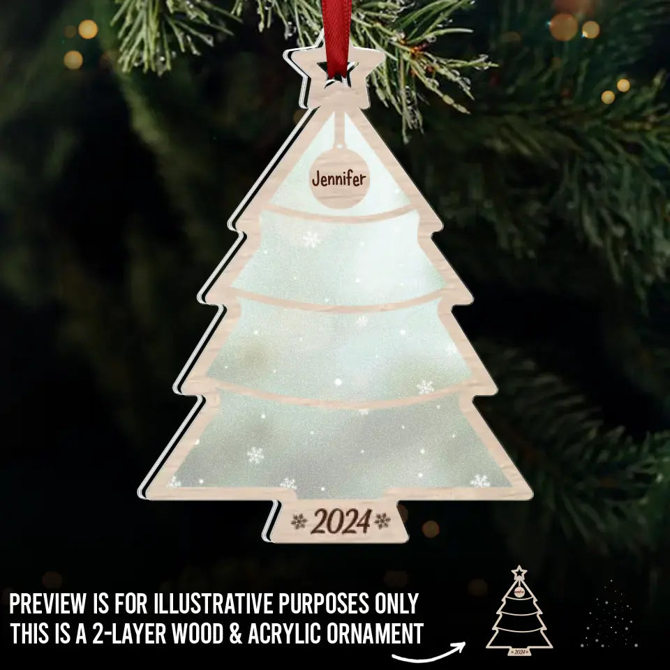 La chaleur de la famille fait briller Noël - Décoration familiale personnalisée en bois et acrylique - Cadeau de Noël pour les membres de la famille