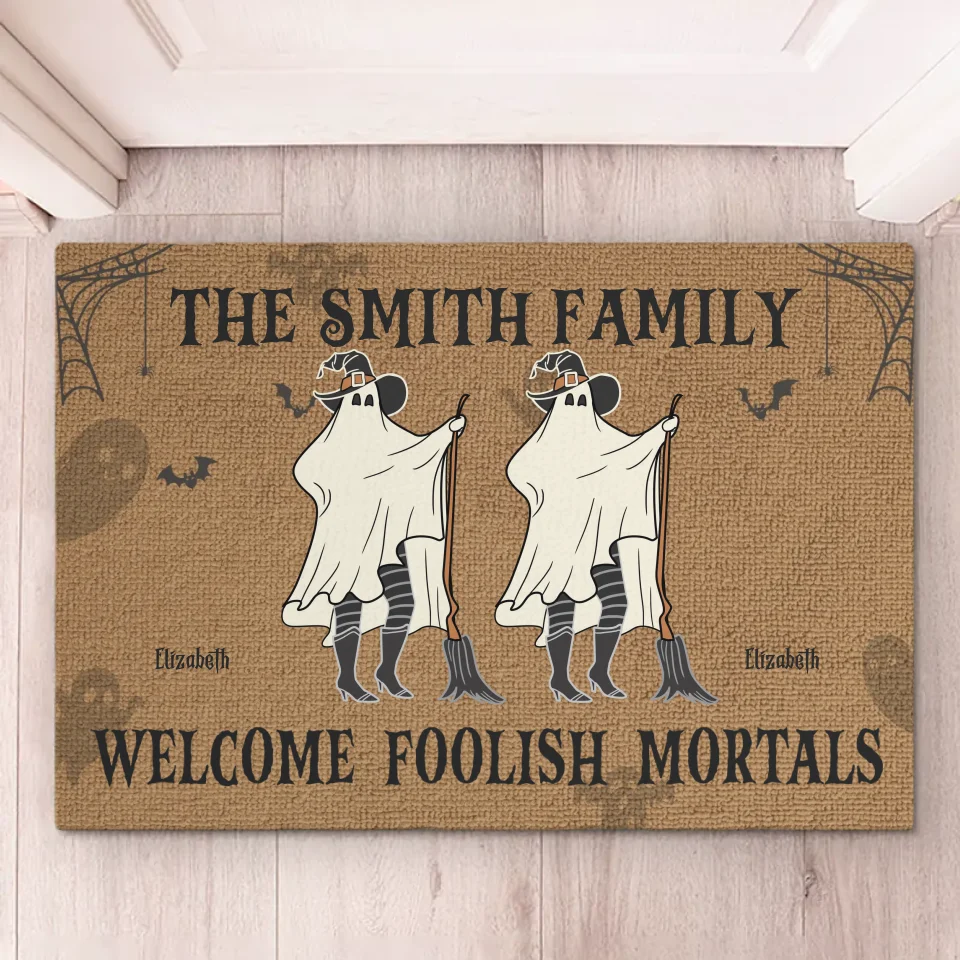 Citrouilles et famille : les plus beaux souvenirs d'Halloween ! Tapis décoratif personnalisé pour la maison - Cadeau d'Halloween pour les membres de la famille