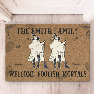 Citrouilles et famille : les plus beaux souvenirs d'Halloween ! Tapis décoratif personnalisé pour la maison - Cadeau d'Halloween pour les membres de la famille