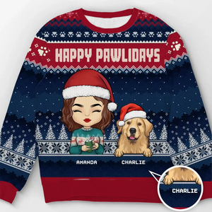 Remue-queues jusqu'à Noël ! - Sweat-shirt moche personnalisé pour chien et chat - Pull unisexe en laine - Cadeau de Noël pour propriétaires et amoureux des animaux