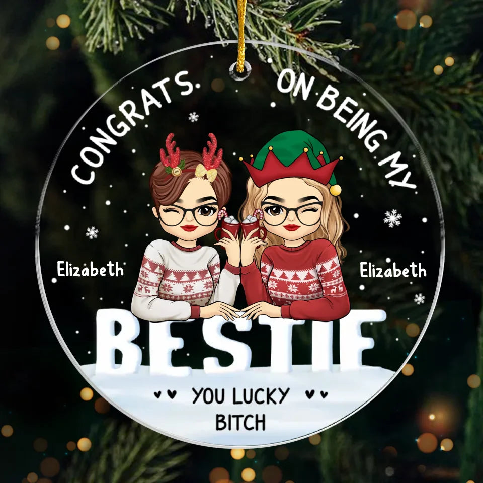 Par hasard, nous nous sommes rencontrés, par choix, nous sommes devenus amis - Ornement personnalisé Bestie - Forme personnalisée en acrylique - Cadeau de Noël pour meilleures amies, BFF, sœurs