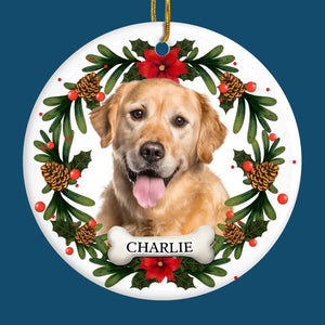 Photo personnalisée de Noël et beaucoup de plaisir avec mon bébé à fourrure - Ornement personnalisé pour chien et chat - Forme ronde en céramique - Cadeau de Noël pour les propriétaires d'animaux et les amoureux des animaux