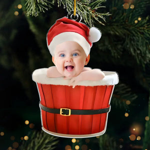 Photo personnalisée célébrant la joie de votre premier Noël - Décoration personnalisée pour la famille - Forme personnalisée en acrylique - Cadeau de Noël pour bébé, enfant et nouveau-né