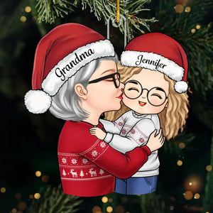 Noël en famille, c'est mon bonheur ! - Décoration personnalisée pour la famille - Acrylique en forme personnalisée - Cadeau de Noël pour grand-mère