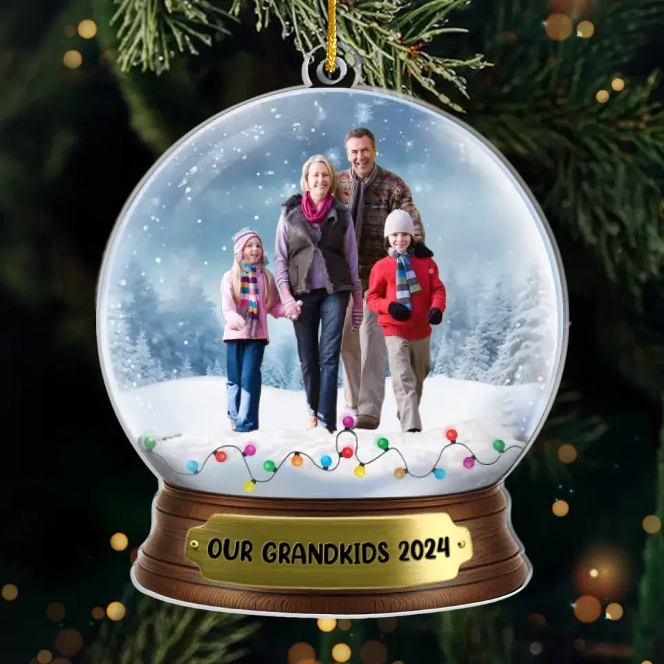 Les grands-parents photo personnalisés sont le mélange parfait d'amour et de souvenirs heureux - Ornement personnalisé personnalisé pour la famille - Forme personnalisée en acrylique - Cadeau de Noël pour grand-mère, grand-père