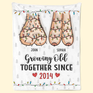 Je veux passer le reste de ma vie avec toi, vieillir ensemble - Couverture imprimée personnalisée effet gonflé 3D pour couple - Cadeau de Noël pour mari et femme, anniversaire
