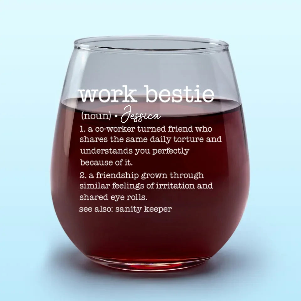L'un des meilleurs aspects du travail est de voir les amis que vous vous êtes faits - Verre à vin personnalisé pour collègue - Cadeau pour collègues, amis de travail, collègues